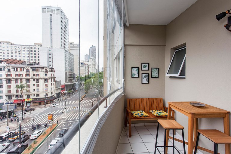BHaus Downtown Centro SP - Studio com Varanda - Edifício Van