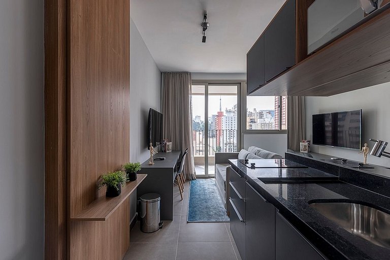 BHaus Jardins VN Melo Alves - Studio Premium com Varanda e V