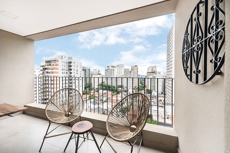 BHaus Jardins VN Melo Alves | Studio com Varanda | 9o andar