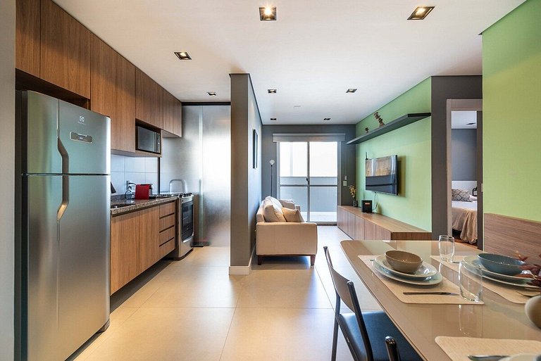 BHaus Family Brás | Grand Apartment com Varanda | Academia |