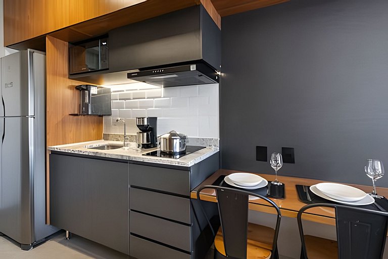 BHaus Setin Nova Republica - Studio 30m2 com Varanda - Cama