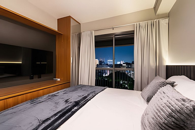 BHaus Setin Nova Republica - Studio 30m2 com Varanda - Cama
