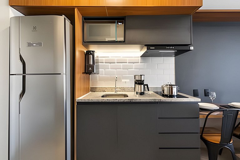 BHaus Setin Nova Republica - Studio 30m2 com Varanda - Cama