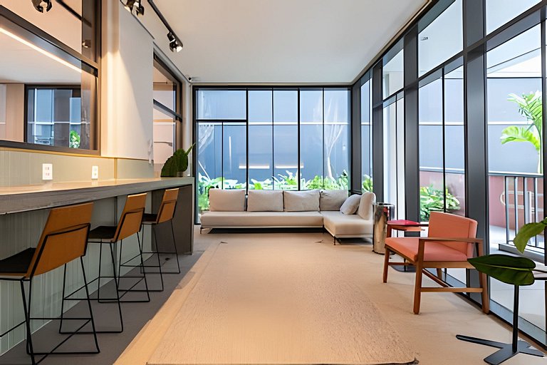 BHaus Setin Nova Republica - Studio 30m2 com Varanda - Cama