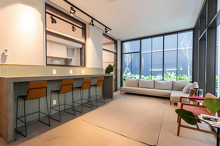 BHaus Setin Nova Republica - Studio 30m2 com Varanda - Cama