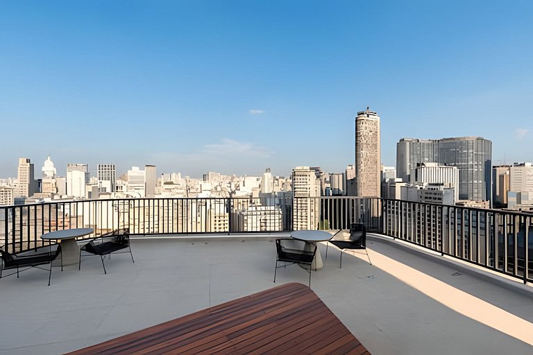 BHaus Setin Nova Republica - Studio 30m2 com Varanda - Cama