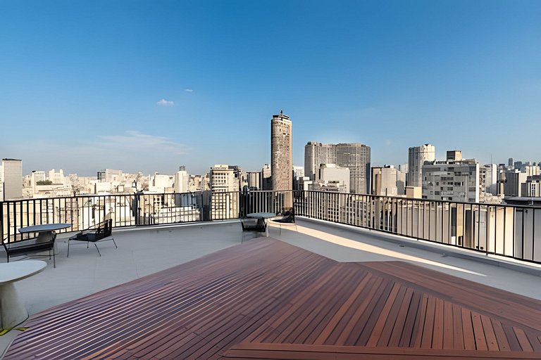 BHaus Setin Nova Republica - Studio 30m2 com Varanda - Cama