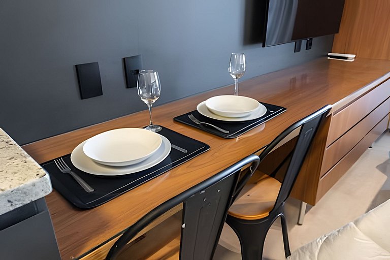 BHaus Setin Nova Republica - Studio 30m2 com Varanda - Cama