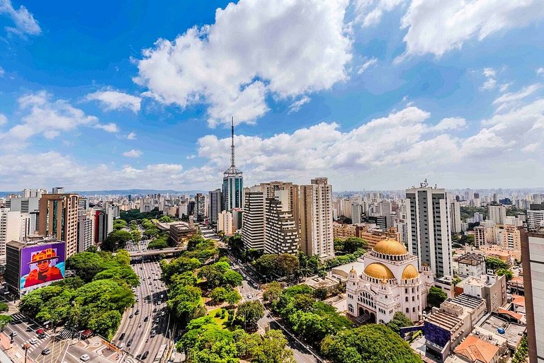 BHaus Paraíso On Paulista - Studio com Varanda e Vista Incrí
