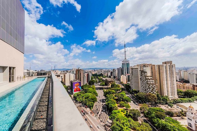 BHaus Paraíso On Paulista - Studio com Varanda e Vista Incrí