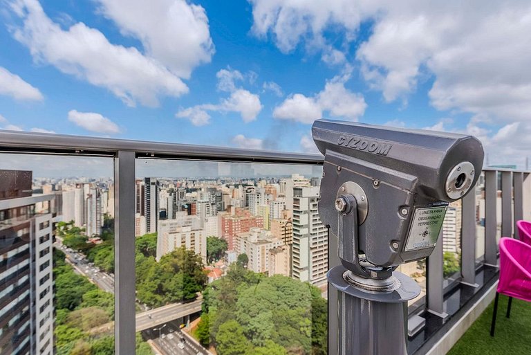 BHaus Paraíso On Paulista - Studio com Varanda e Vista Incrí