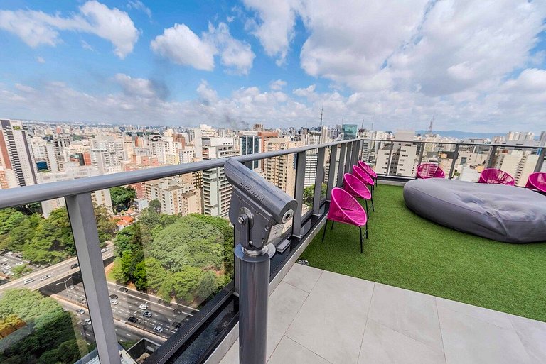 BHaus Paraíso On Paulista - Studio com Varanda e Vista Incrí