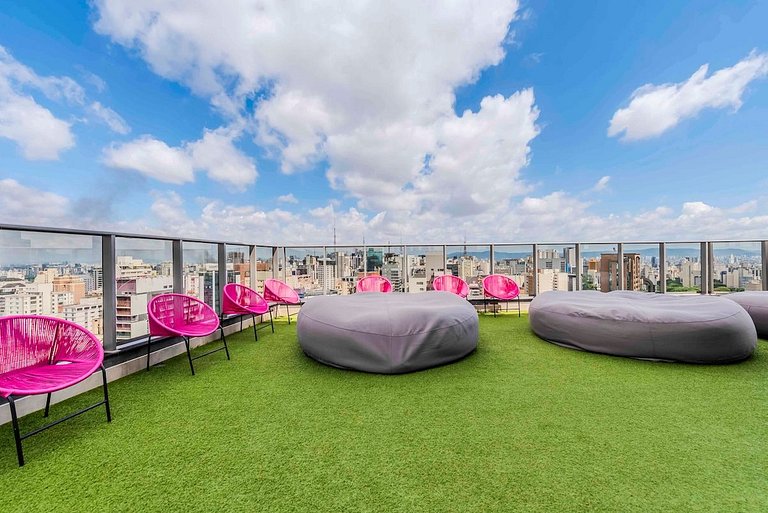 BHaus Paraíso On Paulista - Studio com Varanda e Vista Incrí