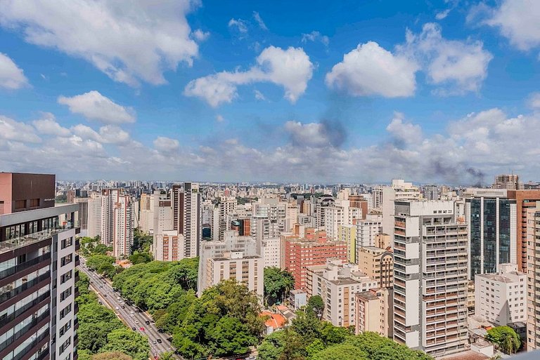 BHaus Paraíso On Paulista - Studio com Varanda e Vista Incrí