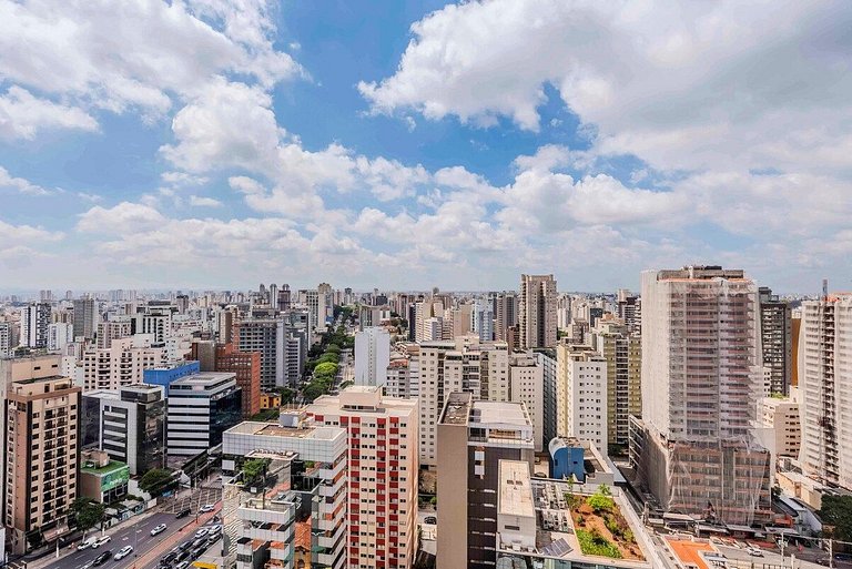 BHaus Paraíso On Paulista - Studio com Varanda e Vista Incrí