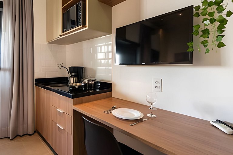 BHaus Brooklin On Florida | Studio Premium com Varanda | 5o