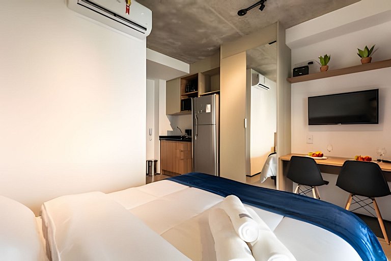 BHaus Brooklin On Florida | Studio Premium com Varanda | 8o