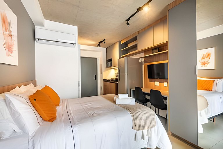 BHaus Jardins On Melo Alves | Studio Deluxe com Varanda | Li