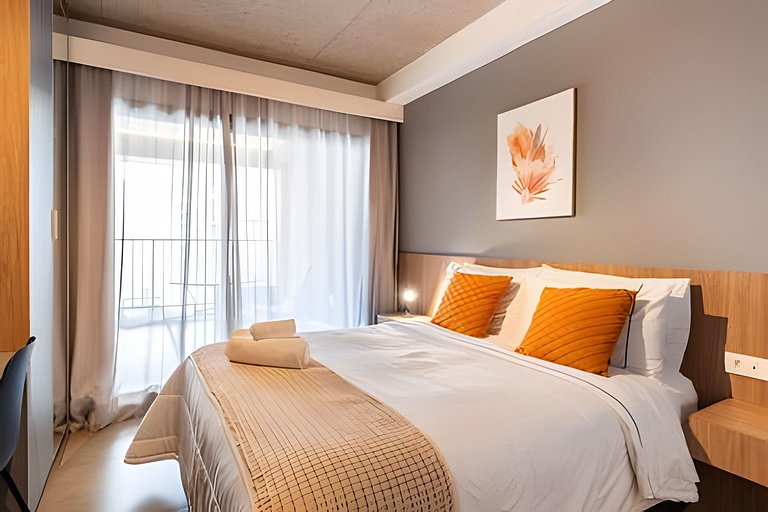 BHaus Jardins On Melo Alves | Studio Deluxe com Varanda | Li