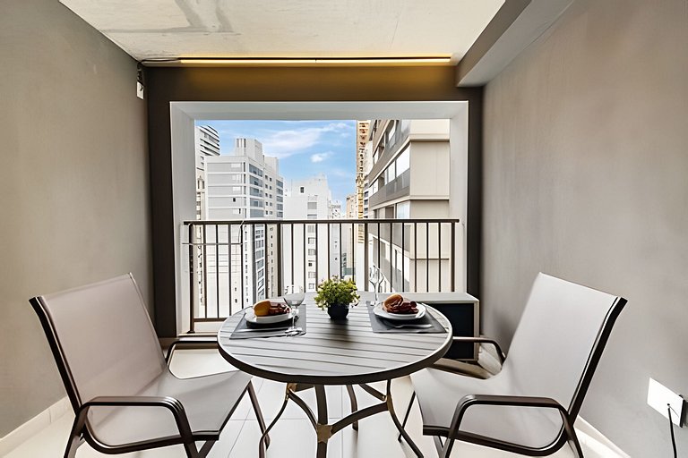 BHaus Jardins On Melo Alves | Studio Deluxe com Varanda | Li