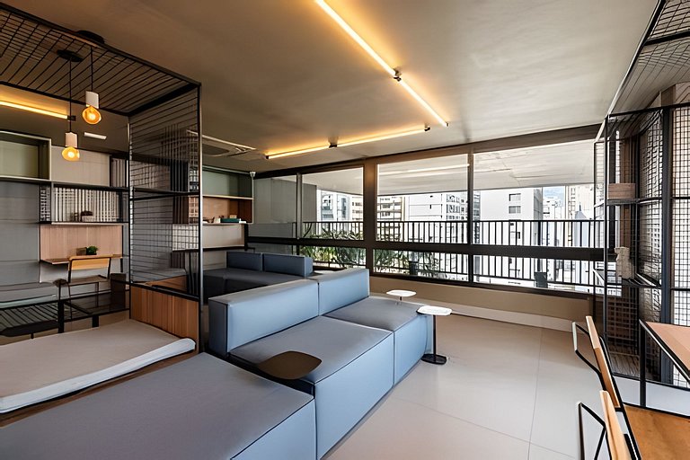 BHaus Jardins On Melo Alves | Studio Deluxe com Varanda | Li