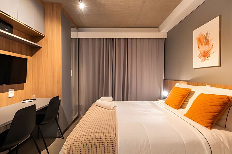 BHaus Jardins On Melo Alves | Studio Deluxe com Varanda | Li