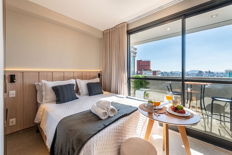 BHaus Higienópolis Maceió 88 | Studio com Varanda | Cama Que