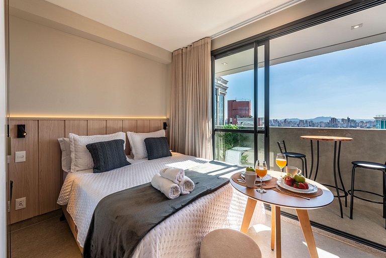 BHaus Higienópolis Maceió 88 | Studio com Varanda | Cama Que