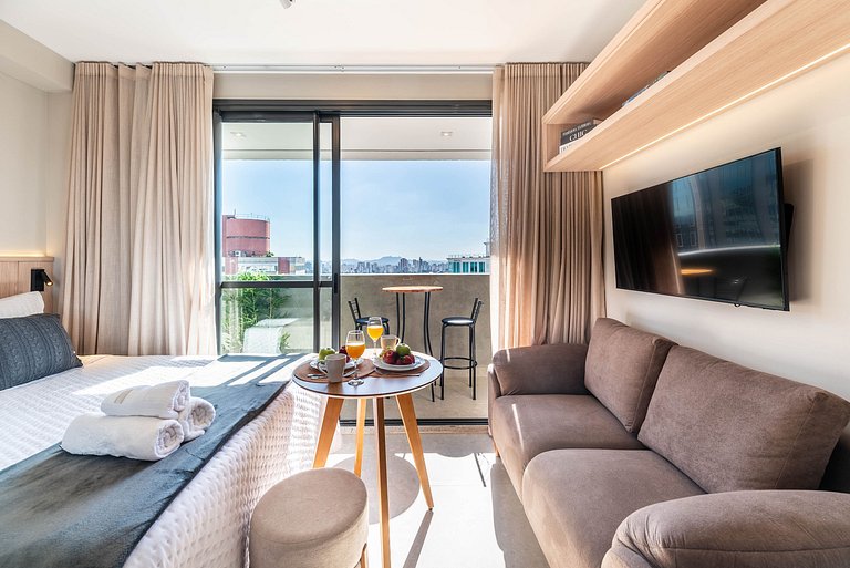 BHaus Higienópolis Maceió 88 | Studio com Varanda | Cama Que