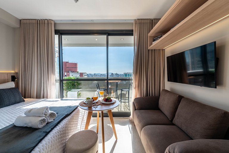 BHaus Higienópolis Maceió 88 | Studio com Varanda | Cama Que