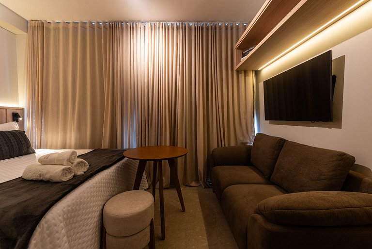 BHaus Higienópolis Maceió 88 | Studio com Varanda | Cama Que