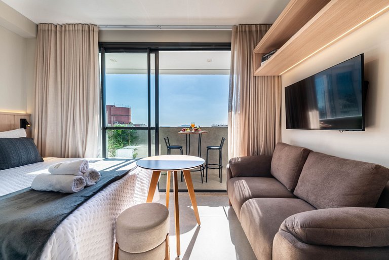 BHaus Higienópolis Maceió 88 | Studio com Varanda | Cama Que