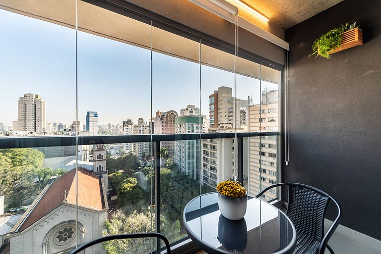 BHaus Jardins ON Lorena | Studio Premium com Varanda | Linda